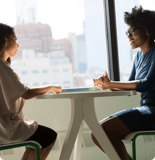 Care coordinator meeting with a family member